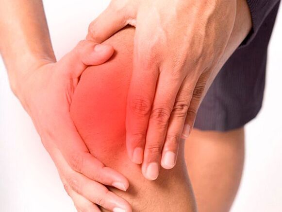 Pain in the knee joint due to arthrosis