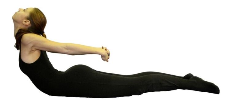 Exercise for stretching the spine for osteochondrosis of the thoracic region